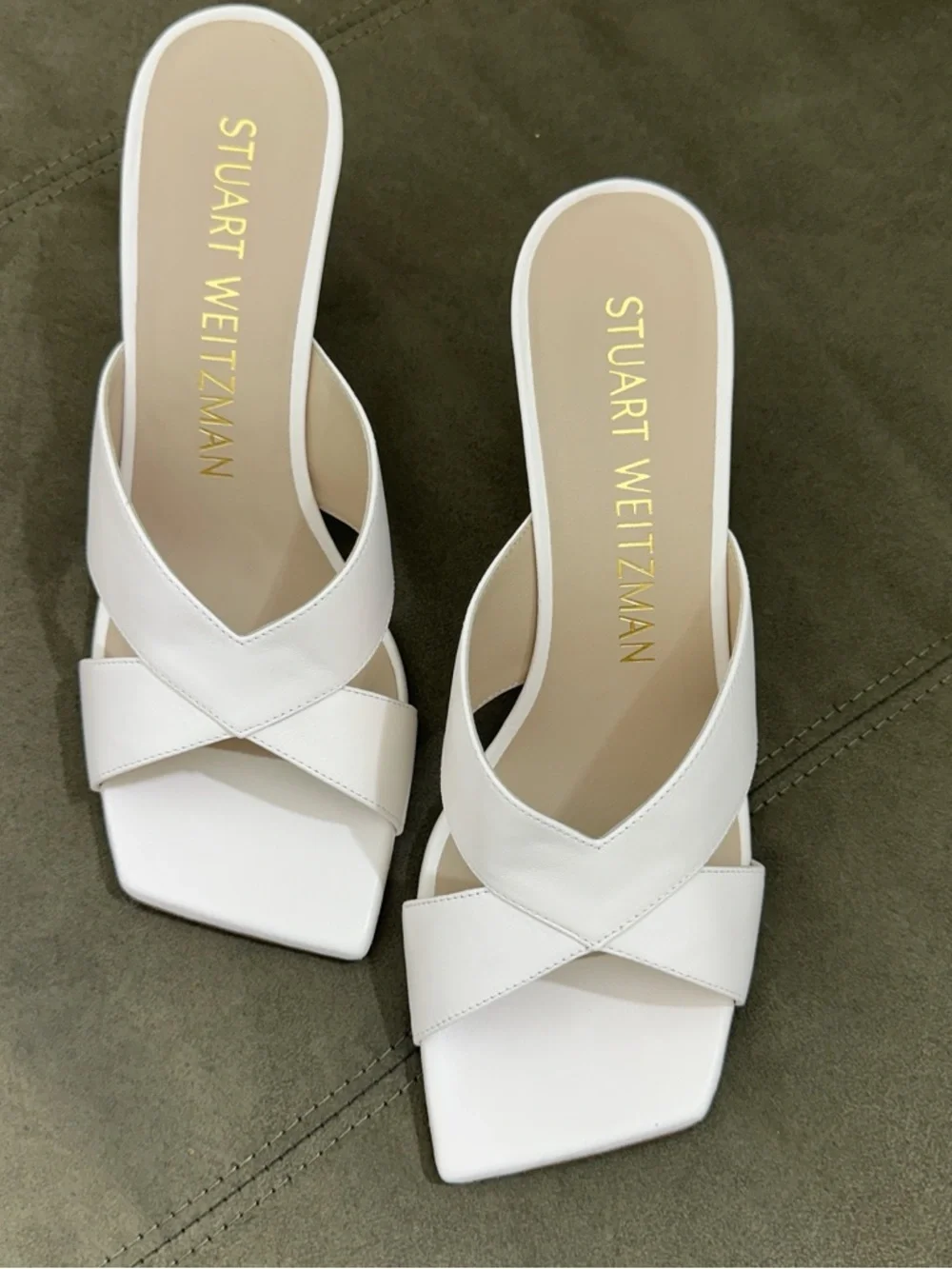 NIB Stuart Weitzman “Carmen 75” Lacquered Slides 8B Free Shipping 📦 - Picture 2 of 8